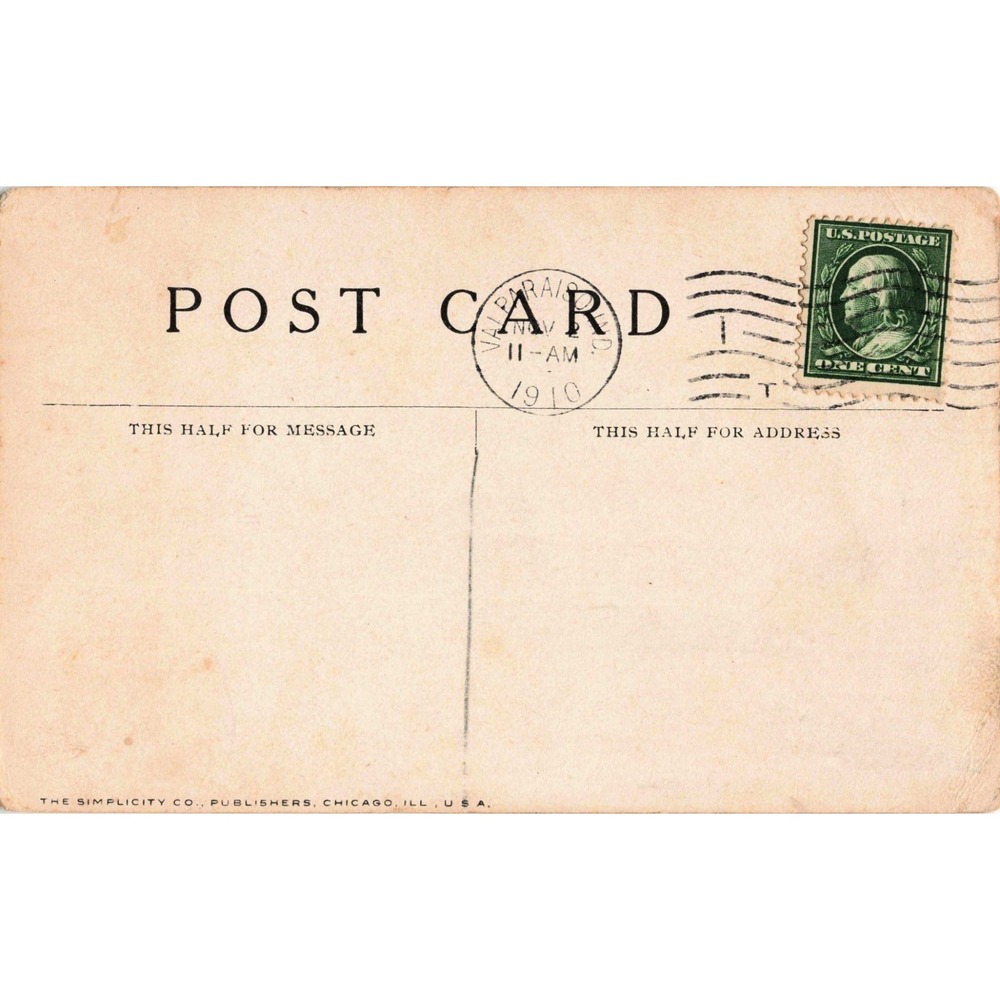 Vintage 1906 Frank J Smith I Don't Want To Kiss You Postcard 1910 Postmark Stamp - Picture 2 of 2